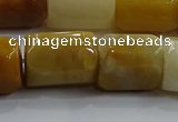 CNG6416 15.5 inches 15*20mm faceted nuggets yellow jade beads