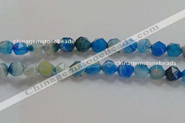 CNG6527 15.5 inches 12mm faceted nuggets line agate beads