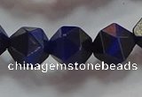 CNG6544 15.5 inches 10mm faceted nuggets blue tiger eye beads