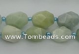 CNG6918 15.5 inches 8*12mm - 12*16mm faceted nuggets aquamarine beads