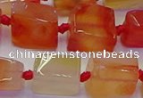 CNG6933 15.5 inches 8*12mm - 10*16mm nuggets red agate beads