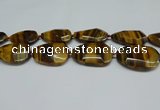 CNG7101 25*35mm - 35*45mm faceted freeform yellow tiger eye beads