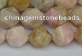 CNG7302 15.5 inches 10mm faceted nuggets pink opal gemstone beads
