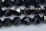 CNG7351 15.5 inches 8mm faceted nuggets Black agate beads