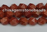 CNG7400 15.5 inches 6mm faceted nuggets goldstone beads
