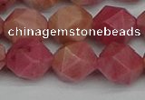 CNG7423 15.5 inches 12mm faceted nuggets rhodochrosite beads