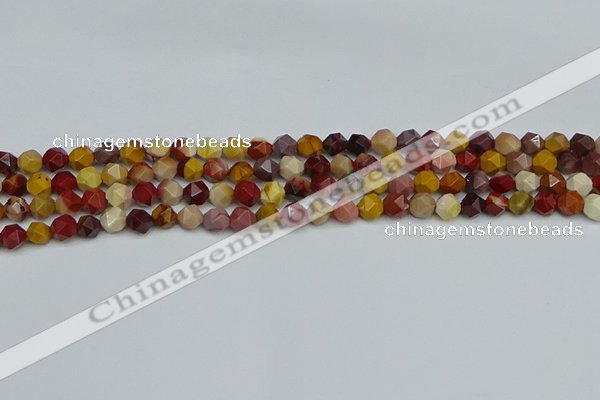 CNG7425 15.5 inches 6mm faceted nuggets mookaite beads
