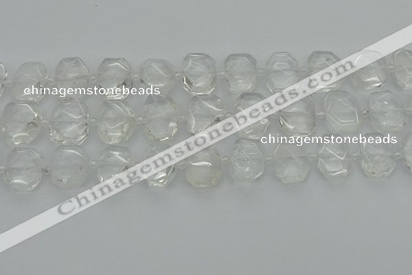 CNG7450 12*16mm - 15*20mm faceted freeform white crystal beads