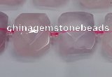 CNG7471 15.5 inches 18*25mm - 20*28mm faceted freeform rose quartz beads