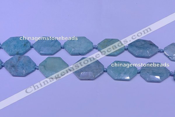 CNG7512 15.5 inches 25*35mm - 30*40mm faceted freeform amazonite beads