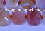 CNG7622 13*18mm - 15*20mm faceted freeform red botswana agate beads