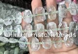 CNG7751 13*18mm - 15*25mm faceted freeform green quartz beads