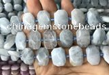 CNG7762 13*18mm - 15*25mm faceted freeform aquamarine beads
