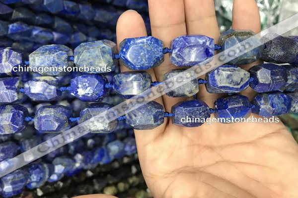 CNG7850 15.5 inches 12*16mm - 15*20mm faceted nuggets lapis lazuli beads