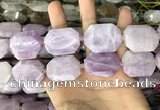 CNG7914 22*30mm - 25*35mm faceted freeform kunzite beads