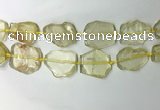 CNG7973 25*30mm - 35*45mm freeform lemon quartz slab beads