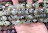 CNG8567 12*16mm - 15*20mm faceted nuggets green rutilated quartz beads