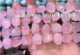 CNG8590 12*16mm - 13*18mm faceted nuggets rose quartz beads