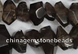 CNG866 15.5 inches 8*12mm – 14*22mm faceted nuggets smoky quartz beads