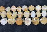 CNG8675 12*20mm - 20*33mm faceted nuggets yellow quartz beads