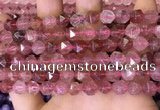 CNG8696 15.5 inches 8mm faceted nuggets strawberry quartz beads