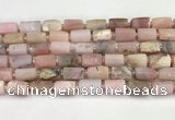 CNG8859 15.5 inches 8*12mm - 10*16mm nuggets matte pink opal beads