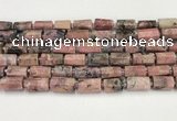 CNG8860 15.5 inches 8*12mm - 10*16mm nuggets matte rhodonite beads