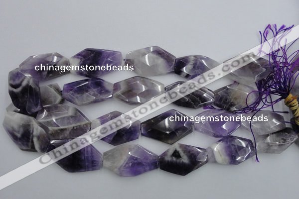 CNG893 15.5 inches 22*30mm faceted freeform dogtooth amethyst beads