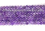 CNG9091 15.5 inches 6mm faceted nuggets amethyst gemstone beads