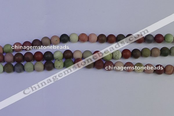 CNI363 15.5 inches 10mm round matte imperial jasper beads wholesale