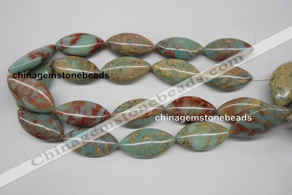 CNS100 15.5 inches 20*40mm marquise natural serpentine jasper beads