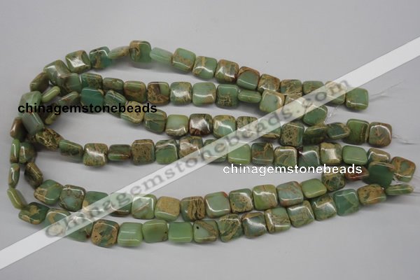 CNS140 15.5 inches 12*12mm square natural serpentine jasper beads