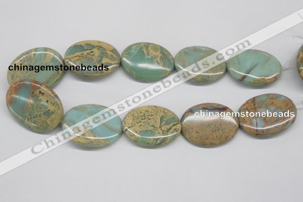 CNS170 15.5 inches 30*40mm oval natural serpentine jasper beads