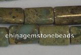 CNS215 15.5 inches 8*12mm flat tube natural serpentine jasper beads