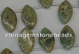 CNS218 Top-drilled 10*18mm marquise natural serpentine jasper beads