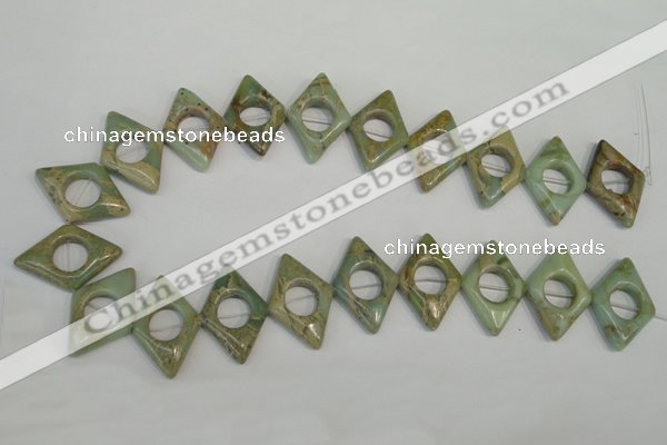 CNS222 15.5 inches 20*30mm diamond donut natural serpentine jasper beads