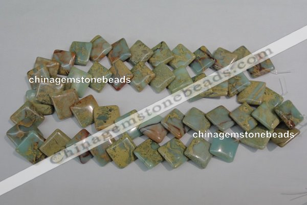 CNS265 15.5 inches 18*18mm diamond natural serpentine jasper beads
