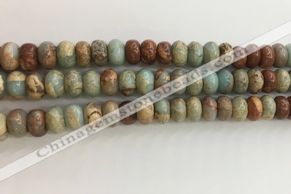 CNS715 15.5 inches 6*10mm rondelle serpentine jasper beads wholesale