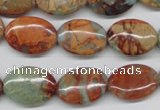 CNS92 15.5 inches 13*18mm oval natural serpentine jasper beads
