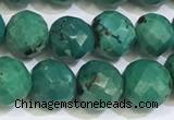 CNT534 15.5 inches 8mm faceted round turquoise gemstone beads