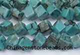 CNT555 15.5 inches 4mm cube turquoise gemstone beads