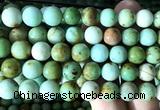 CNT583 15 inches 10mm round natural Mongolian turquoise beads