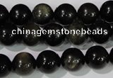 COB255 15.5 inches 12mm round golden obsidian beads wholesale