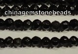 COB450 15.5 inches 4mm faceted round black obsidian beads