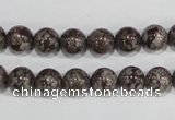 COB552 15.5 inches 8mm round red snowflake obsidian beads wholesale