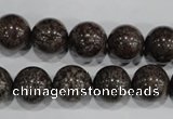 COB555 15.5 inches 14mm round red snowflake obsidian beads wholesale