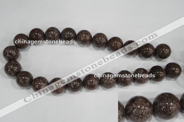 COB558 15.5 inches 20mm round red snowflake obsidian beads wholesale