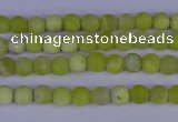 COJ400 15.5 inches 4mm round matte olive jade beads wholesale