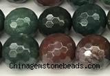 COJ501 15 inches 8mm faceted round Indian bloodstone jasper beads