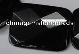 CON94 15.5 inches 30*40mm faceted rectangle black onyx gemstone beads